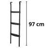 LEAN SPORT BEST escada de trampolim 97 cm – 2 degraus, antiderrapante, aço, universal, preto