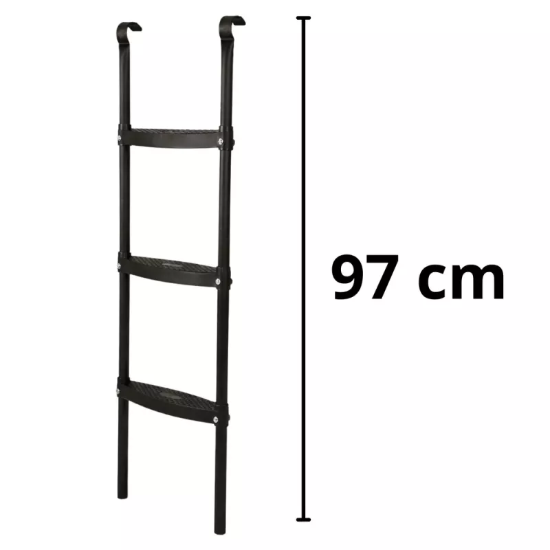 LEAN SPORT BEST escada de trampolim 97 cm – 2 degraus, antiderrapante, aço, universal, preto