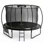 LEAN Trampolim de jardim com rede interior preto e verde 427CM 14FT