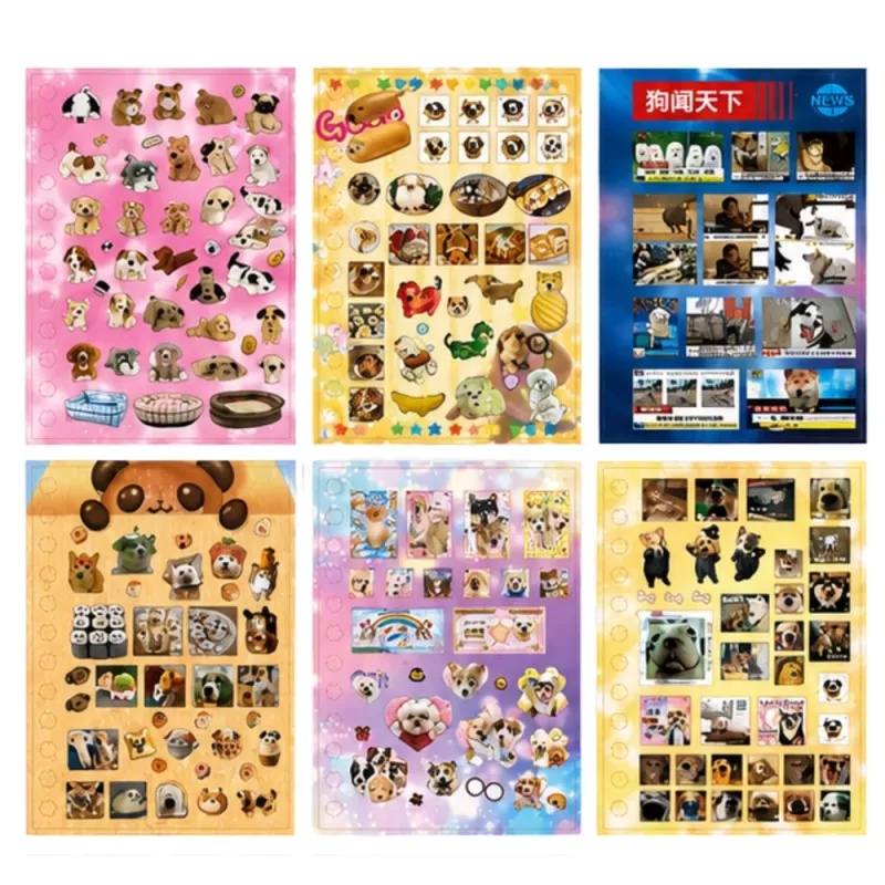 LEAN Livro de Autocolantes Raças de Cães Álbum de 800 Autocolantes Brilhante Mate