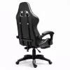 Cadeira de escritório e gaming giratória LEAN com apoio para os pés e almofadas, preta e cinzenta