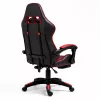 Cadeira de escritório e gaming giratória LEAN com apoio para os pés e almofadas, preta e vermelha