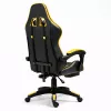 Cadeira de escritório e gaming giratória LEAN com apoio para os pés e almofadas, preta e amarela