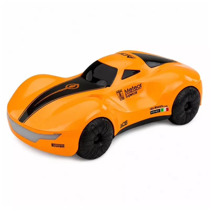 LEAN TOYS Carro RC Drift 1:16 2,4 GHz 4WD com Efeito de Fumo, Luzes LED e Som, Laranja