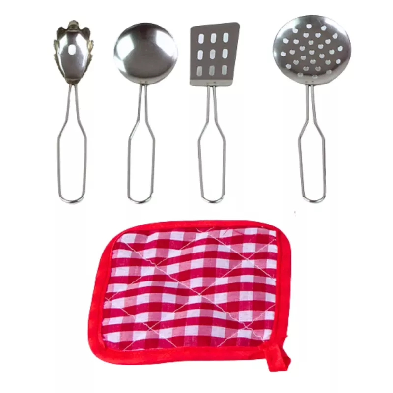 LEAN TOYS Conjunto de 15 peças de louça de cozinha de faz de conta para crianças a partir dos 3 anos | panelas, frigideiras, utensílios, pratos, canecas, tábua de corte e alimentos de brinquedo | plástico ABS multicolor | brinquedo de cozinha de faz de conta