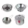 LEAN TOYS Conjunto de 15 peças de louça de cozinha de faz de conta para crianças a partir dos 3 anos | panelas, frigideiras, utensílios, pratos, canecas, tábua de corte e alimentos de brinquedo | plástico ABS multicolor | brinquedo de cozinha de faz de conta