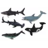 LEAN TOYS 17521 Conjunto de 6 figuras de animais marinhos - Orca, tubarão, baleia, golfinho, tartaruga e jamanta - multicolor