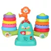 LEAN TOYS 23009 Balança de aprendizagem interativa macaco para crianças pequenas - 20 blocos, sons e melodias