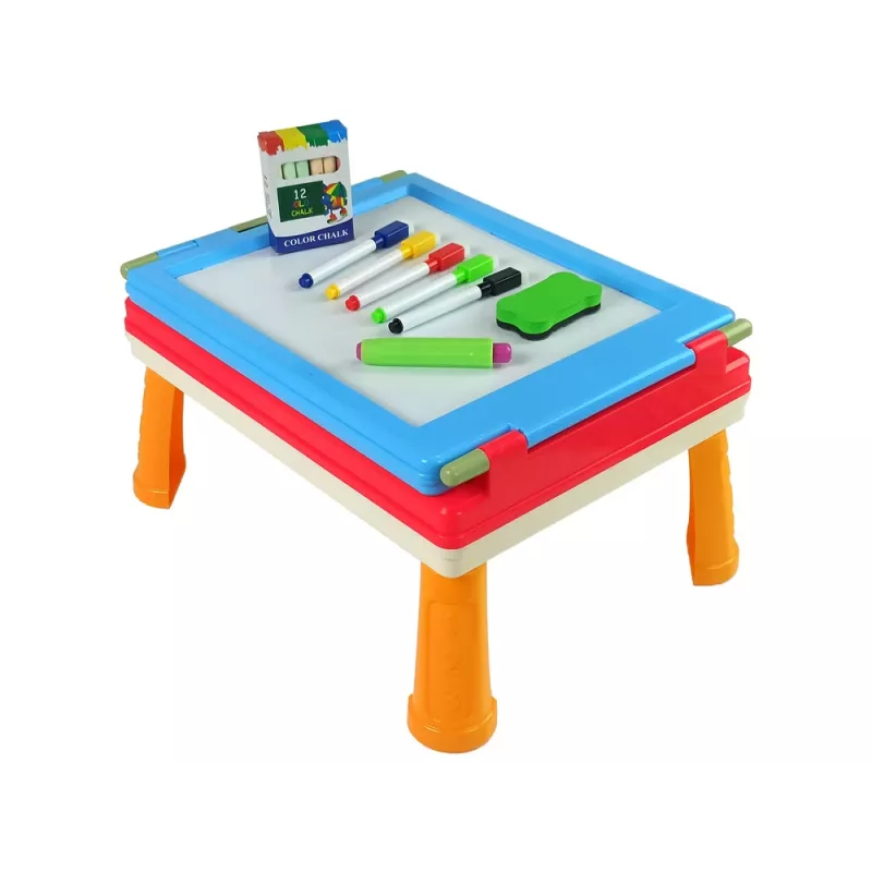 LEAN TOYS Quadro magnético e de giz 3 em 1, mesa azul para jogos