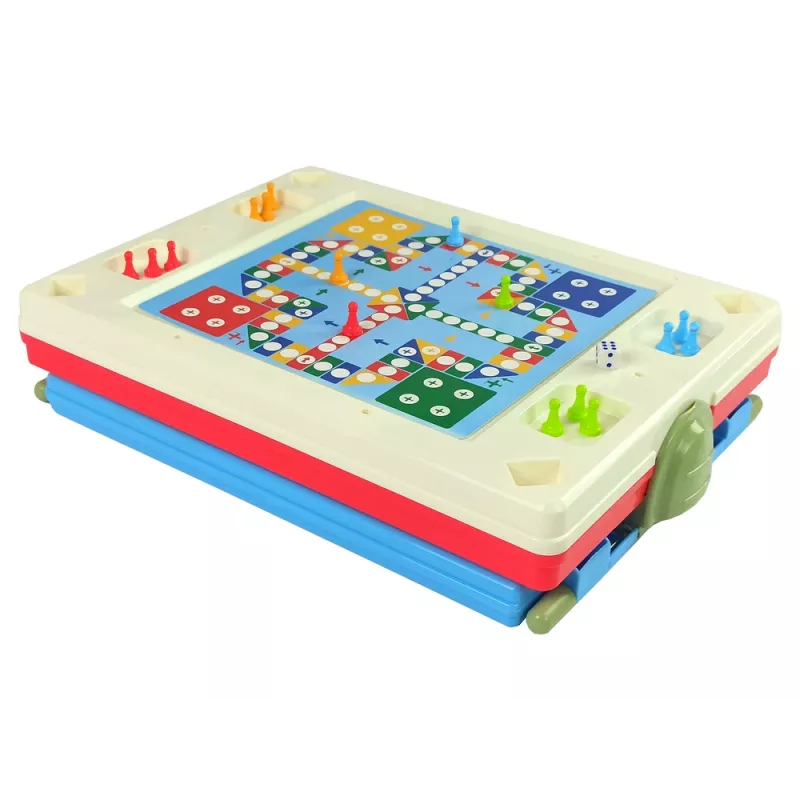 LEAN TOYS Quadro magnético e de giz 3 em 1, mesa azul para jogos