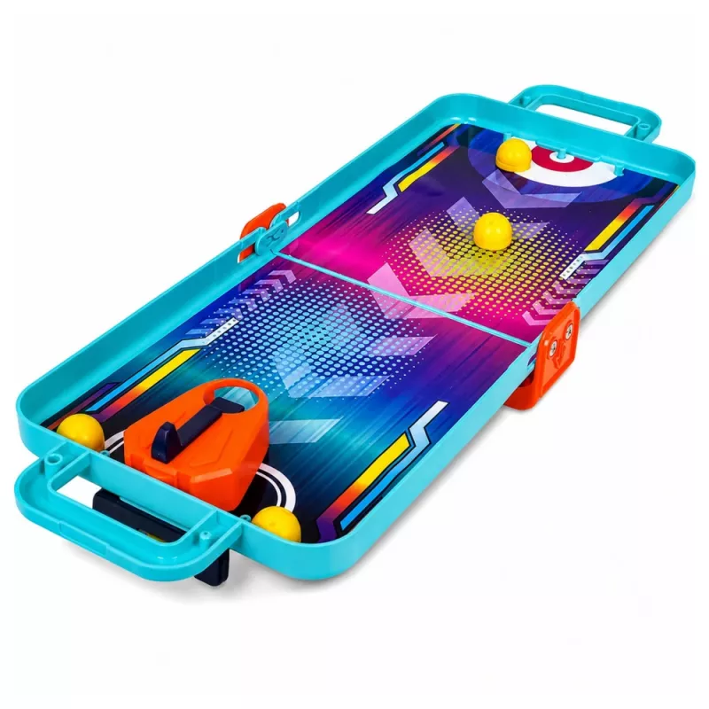LEAN TOYS Jogo de Arcada Mini 3-em-1 – Mala portátil de basquetebol de mesa, flippers e bowling (multicor)