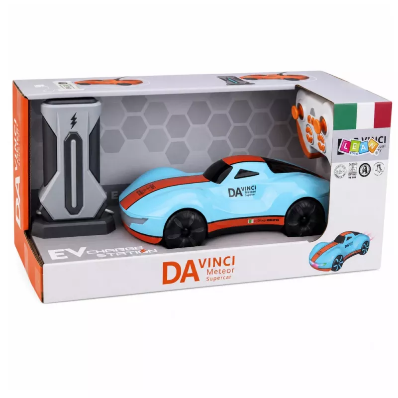 LEAN TOYS 30335 carro telecomandado moderno RC estação de luz azul 1:16