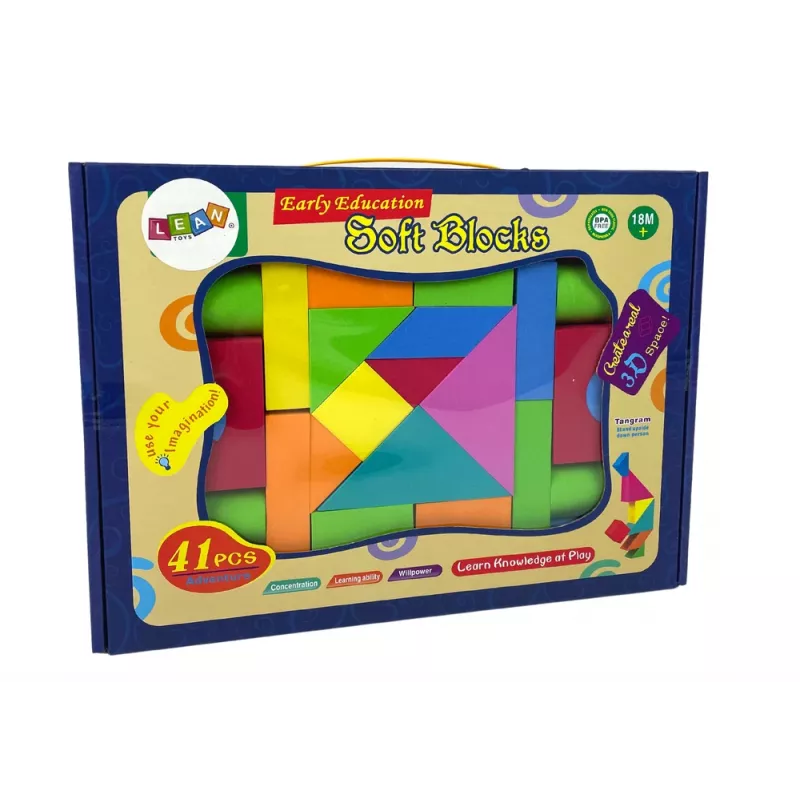 LEAN TOYS Blocos de construção em espuma de 41 peças para crianças