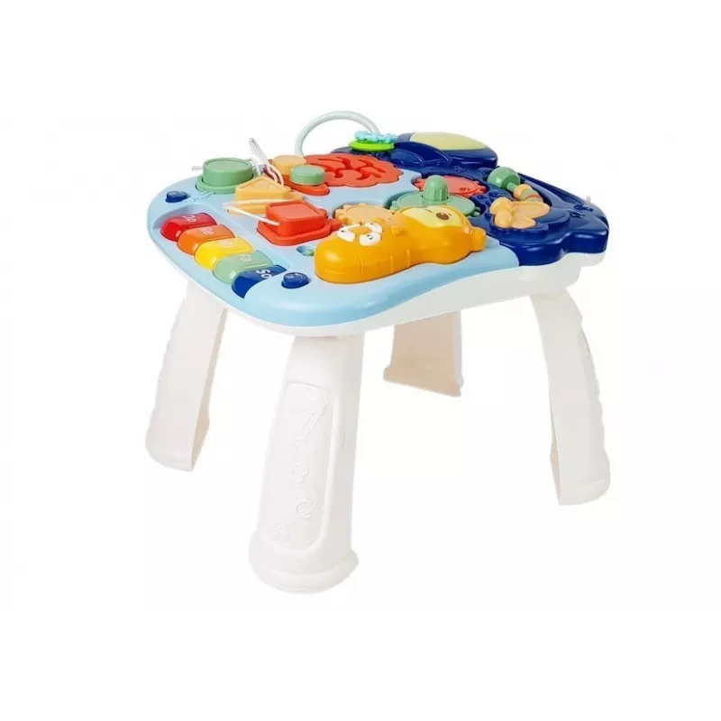 LEAN TOYS 7589 andador interativo com painel de mesa, andador 2 em 1 para bebé com luzes, sons e painel de aprendizagem