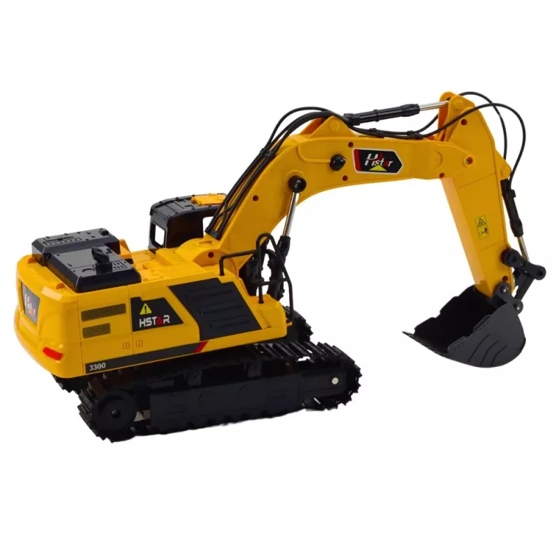 LEAN TOYS Escavadora rastos RC de 9 canais 2,4 GHz com sons e luzes LED, escala 1:14