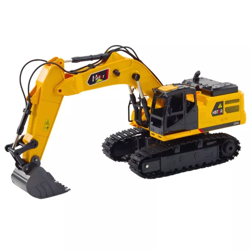 LEAN TOYS Escavadora rastos RC de 9 canais 2,4 GHz com sons e luzes LED, escala 1:14
