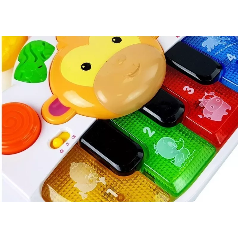 LEAN TOYS Piano com macaco para bebé - Som e luz
