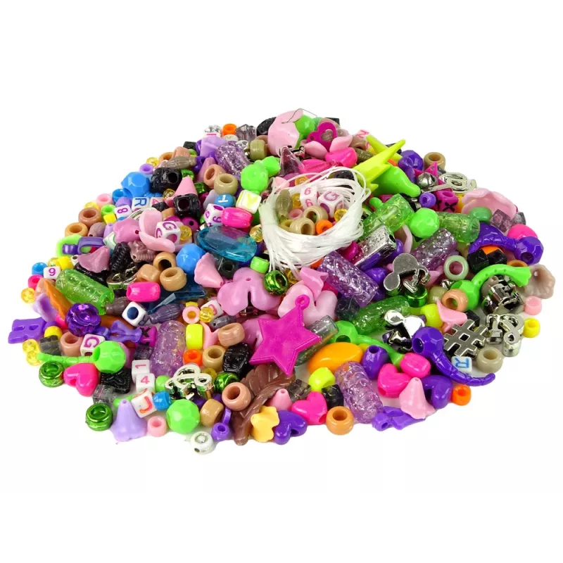 LEAN TOYS Conjunto de Contas Coloridas DIY Joalharia