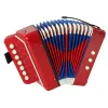 Instrumento de acordeão LEAN TOYS para pequenos músicos – vermelho, 7 teclas de soprano, diatónico, a partir dos 3 anos