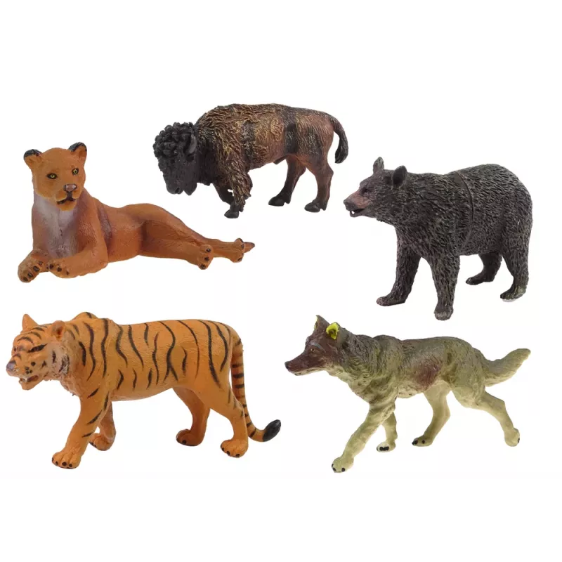 LEAN TOYS Conjunto de Figuras de Animais Selvagens Africanos Urso Tigre