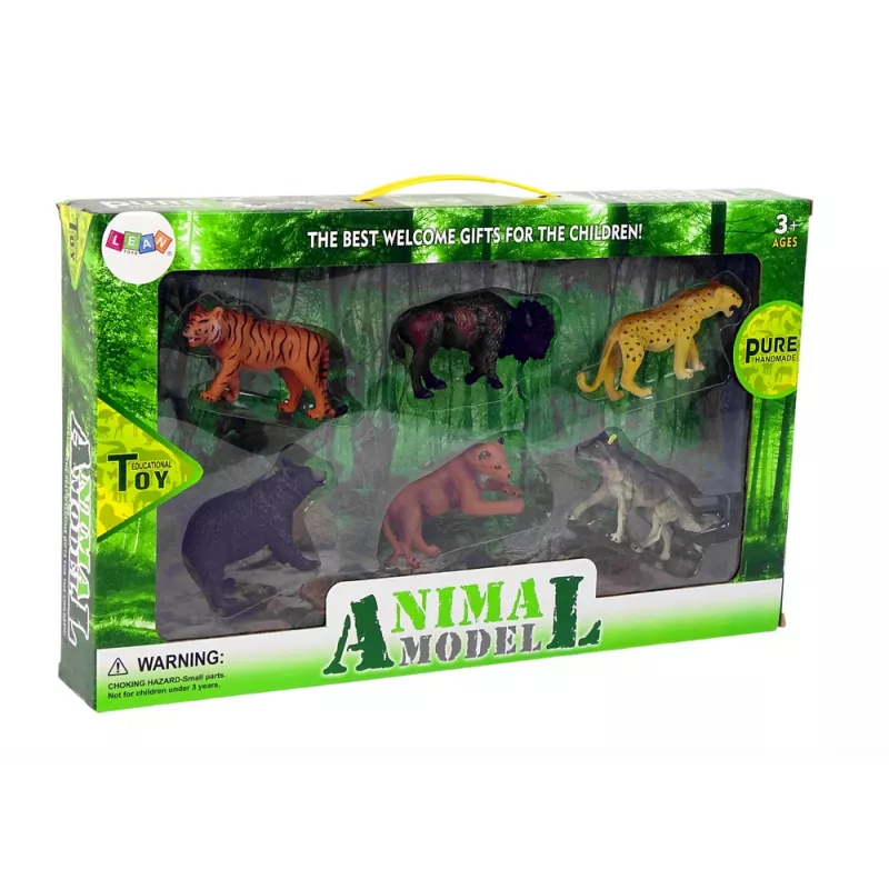 LEAN TOYS Conjunto de Figuras de Animais Selvagens Africanos Urso Tigre