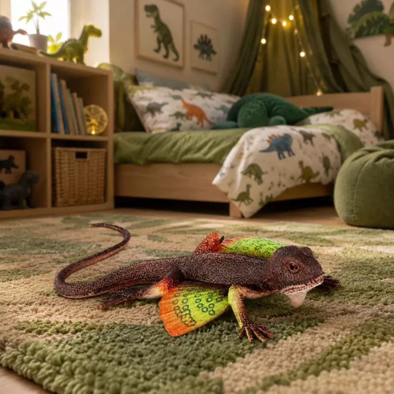 LEAN TOYS Agama Lizard Webbed Figura de borracha esticável realista 13 cm