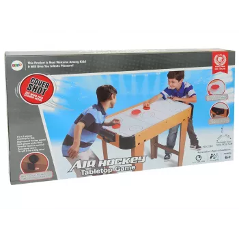 LEAN TOYS mesa de jogo de hóquei de ar com matraquilhos, 2 em 1, ventilador elétrico, MDF, preto