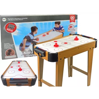 LEAN TOYS mesa de jogo de hóquei de ar com matraquilhos, 2 em 1, ventilador elétrico, MDF, preto
