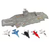 LEAN TOYS Porta-aviões com jatos 5 unid. som e luz