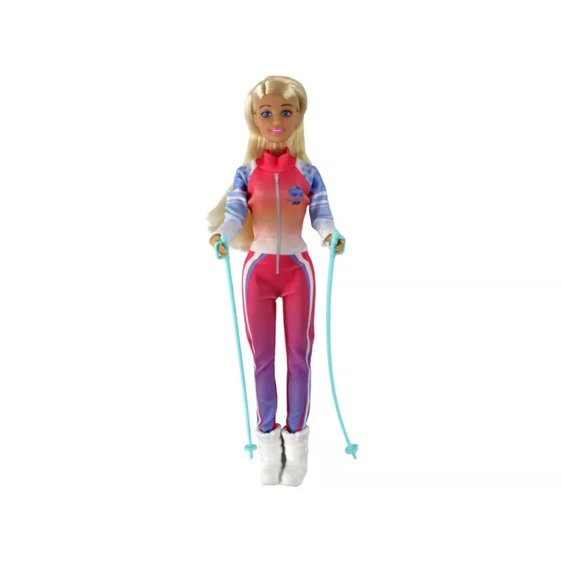 LEAN TOYS Boneca Anlily Criança 4 Acessórios de Esqui Desportivos