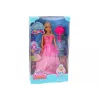 LEAN TOYS Boneca Anlily princesa sereia com vestido rosa e escova