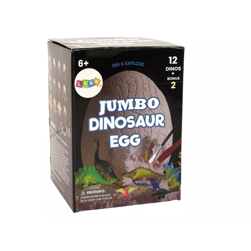 LEAN TOYS conjunto de escavação arqueológica ovo gigante 12 figuras de dinossauros