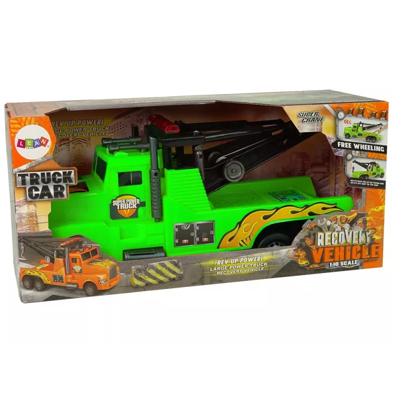 LEAN TOYS Carro reboque assistência na estrada 1:10 verde corda