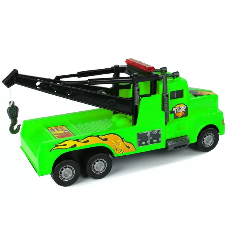 LEAN TOYS Carro reboque assistência na estrada 1:10 verde corda