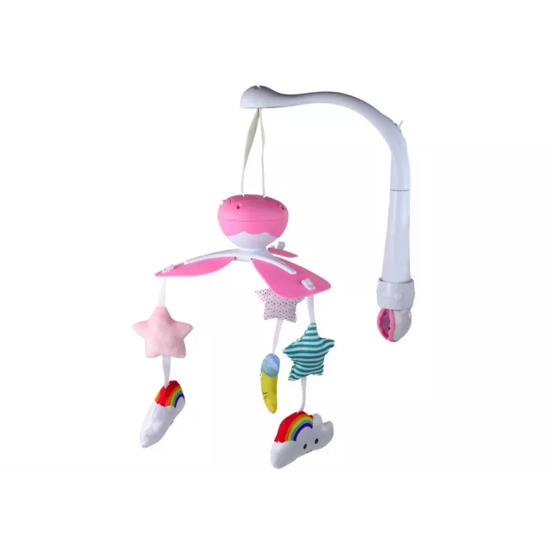 LEAN TOYS Móbil de berço Sky som rosa
