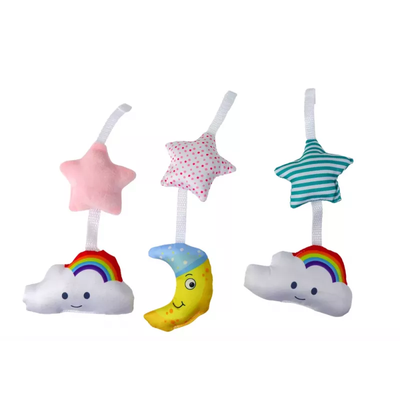 LEAN TOYS Móbil de berço Sky som rosa