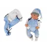 LEAN TOYS Boneca Bebé 46 cm Chupeta Azul Manta Estrelas