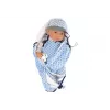 LEAN TOYS Boneca Bebé 46 cm Chupeta Azul Manta Estrelas