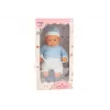 LEAN TOYS Boneca Bebé 46 cm Azul Chupeta Gorro Meias