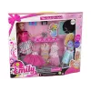 LEAN TOYS Boneca bebé Emily com acessórios e vestidos removíveis
