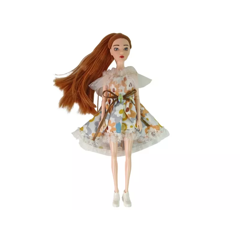 LEAN TOYS Boneca bebé Emily outono cabelo ruivo com flores