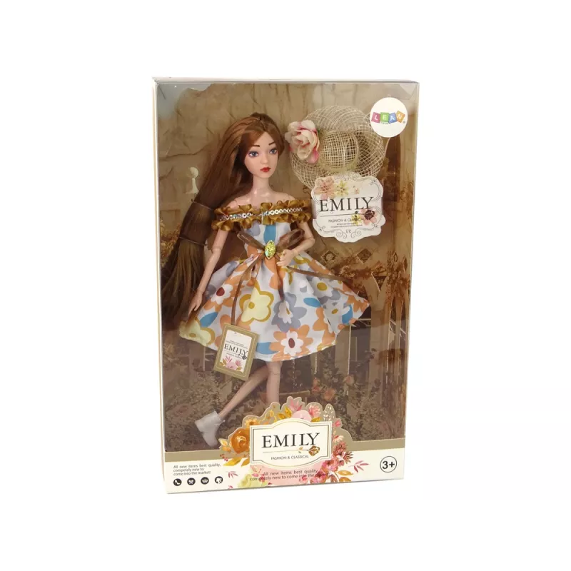 LEAN TOYS Boneca bebé Emily outono com cabelo ruivo e chapéu