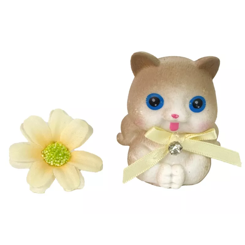 LEAN TOYS Boneca bebé Emily cabelo comprido gatinho flor