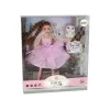 LEAN TOYS Boneca bebé Emily com tranças, gato e flores