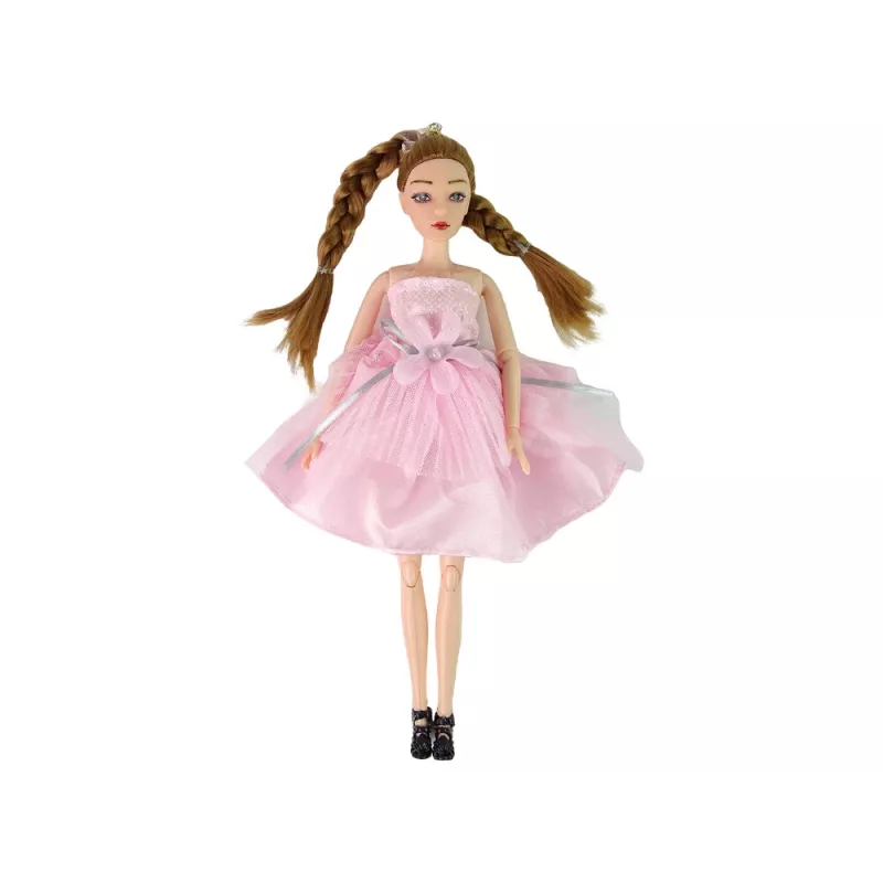 LEAN TOYS Boneca bebé Emily com tranças, gato e flores