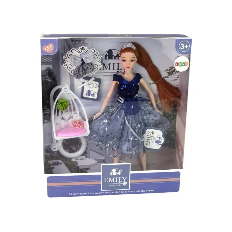 LEAN TOYS Boneca bebé Emily baloiço com flores