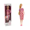LEAN TOYS Boneca Bebé Grávida Vestido Rosa Flores