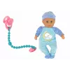 LEAN TOYS Boneca Bebé Som Chupeta Babete Pijama Gato Azul