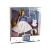 LEAN TOYS Boneca bebé com gato, cabelo castanho comprido