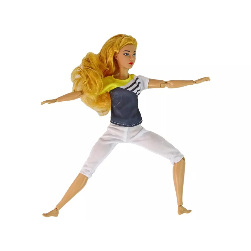 LEAN TOYS Boneca bebé tapete de yoga cabelo loiro comprido